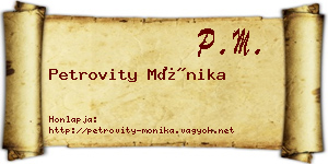 Petrovity Mónika névjegykártya